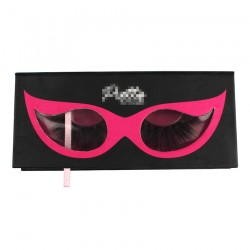 Custom black&rose red glasses window magnetic eyelash packaging with  your logo CMB095