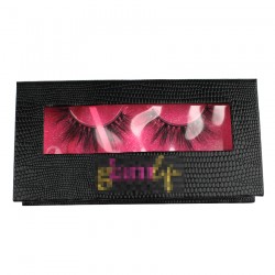 Custom Black Snakeskin pattern magnetic eyelash pacakging with regular window CMB115