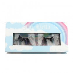 Custom blue rainbow window magnetic eyelash packaging with your logo CMB052