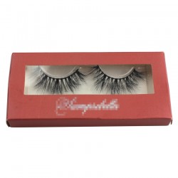 custom eyelash packing with window in red CPB05