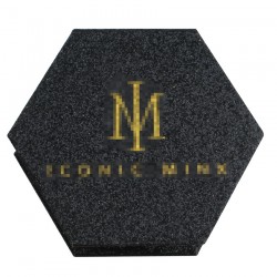 custom hexagon sparkling black glitter magnetic eyelash packaging with gold color hot stamping logo C6MB04