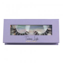 Custom high quality purple window magnetic eyelash packaging with your logo CMB060