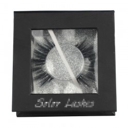 Custom Luxury Black Square magnetic eyelash packaging with a  window CMB134