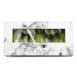 Custom Marble color&green window magnetic eyelash packaging with your logo CMB061