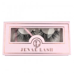 Custom pink&rose gold trim special window magnetic eyelash packaging with hot stamping your logo CMB086
