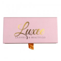 Custom Pink Sliding magnetic  eyelash packaging without window CMB105