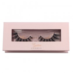 Custom premium pink window magnetic eyelash packaging with hot stamping your logo CMB066