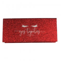 Custom Red Glitter Magnetic eyelash packaging without window CMB127