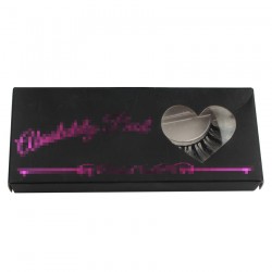custom Simple and luxry card box with heart-shaped window packing for eyelash CPB35