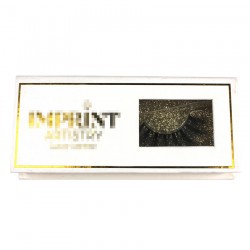 Custom White magnetic eyelash packaging with hot stamped your logo  CMB098