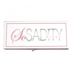 Custom White Sliding Magnetic eyelash packaging with Pink Trim CMB110