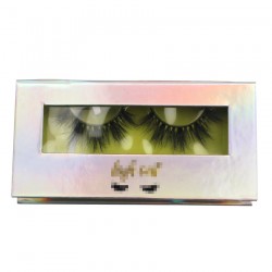 Custom window holographic eyelash packaging  with hot stamped your logo CMB32