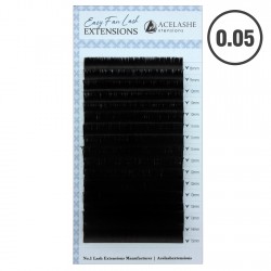 Acelashes® 0.05 Easy Fan Volume Lash Extensions Matte Black Lashes EFL05