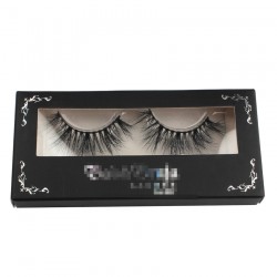 black luxry custom packing with window for eyelash CPB30