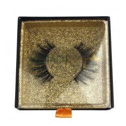 Custom Black Square magnetic eyelash packaging with PVC window CMB130