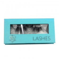 Custom blue window cardboard paper magnetic eyelash packaging with your logo CMB053
