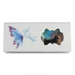 Custom butterfly white without gillter  window magnetic eyelash packaging with your logo CMB089