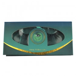 Custom green&gold trim special window magnetic eyelash packaging with  your logo CMB093