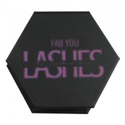 custom hexagon black and rose gold glitter magnetic eyelash packaging with your private label logo C6MB03
