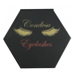 custom hexagon black magnetic eyelash packaging with your logo C6MB02