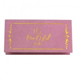 custom luxury pink velvet eyelash packaging with golden logo hot stamped CVMB02