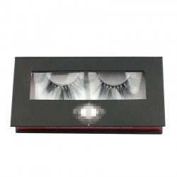 Custom matte black window magnetic eyelash packaging with 3D printing your logo CMB062