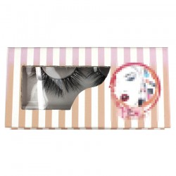 Custom orange &white stripes special window magnetic eyelash packaging with  your logo CMB087