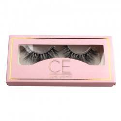 custom paper eyelash packing in light pink with logo and trim CPB20