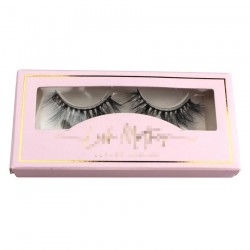 custom  paper eyelash packing with gold trim CPB21