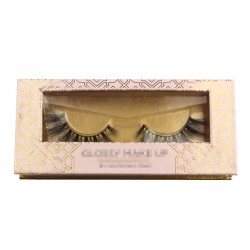 Custom premium luxury pink&gold without gillter window magnetic eyelash packaging with your logo CMB065