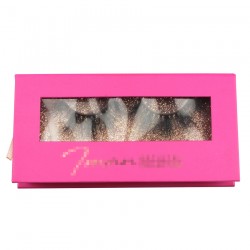 Custom rose red&gold gillter window magnetic eyelash packaging with hot stamping your logo CMB070