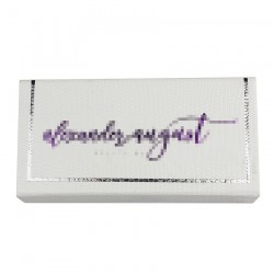 Custom White Lizard pattern Magnetic eyelash packaging with Silver Trim CMB113