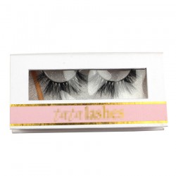 Custom white&pink luxury magnetic eyelash packaging with hot stamping your logo CMB073