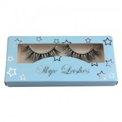 customer eyelash packing in light blue with sliver star on it CPB16