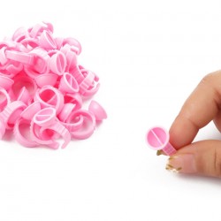 Lash Extensoins Adhesive Glue Ring Pink Color 100 pcs /bag