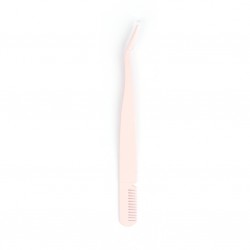 Stock Light Pink Tweezers With Comb For 25MM Dramatic Mink Lashes ACE-T03