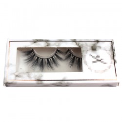 marble custom eyelash packing with gold trim CPB22