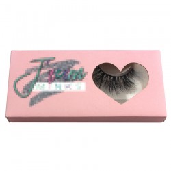 print logo on custom eyelash packing with heart window CPB11