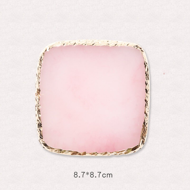 Acelashes® Pink Square Resin Agate Stone-2